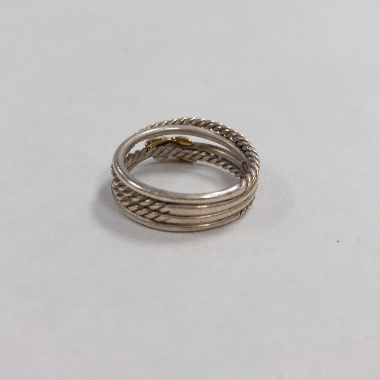 David Yurman Sterling Silver & 18K Gold Crossover Ring