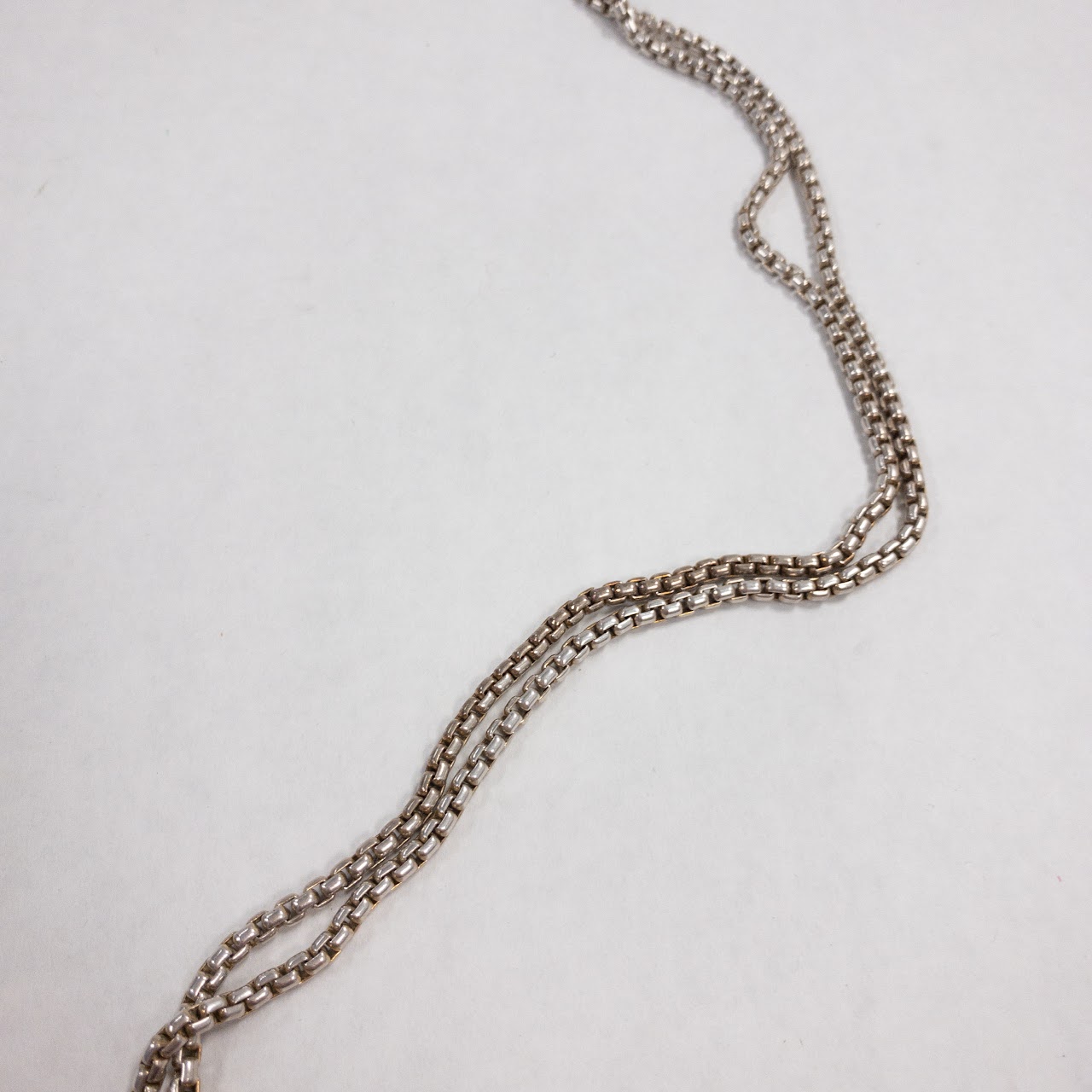 David Yurman Sterling Silver 70" Box Chain with Sphere Pendant