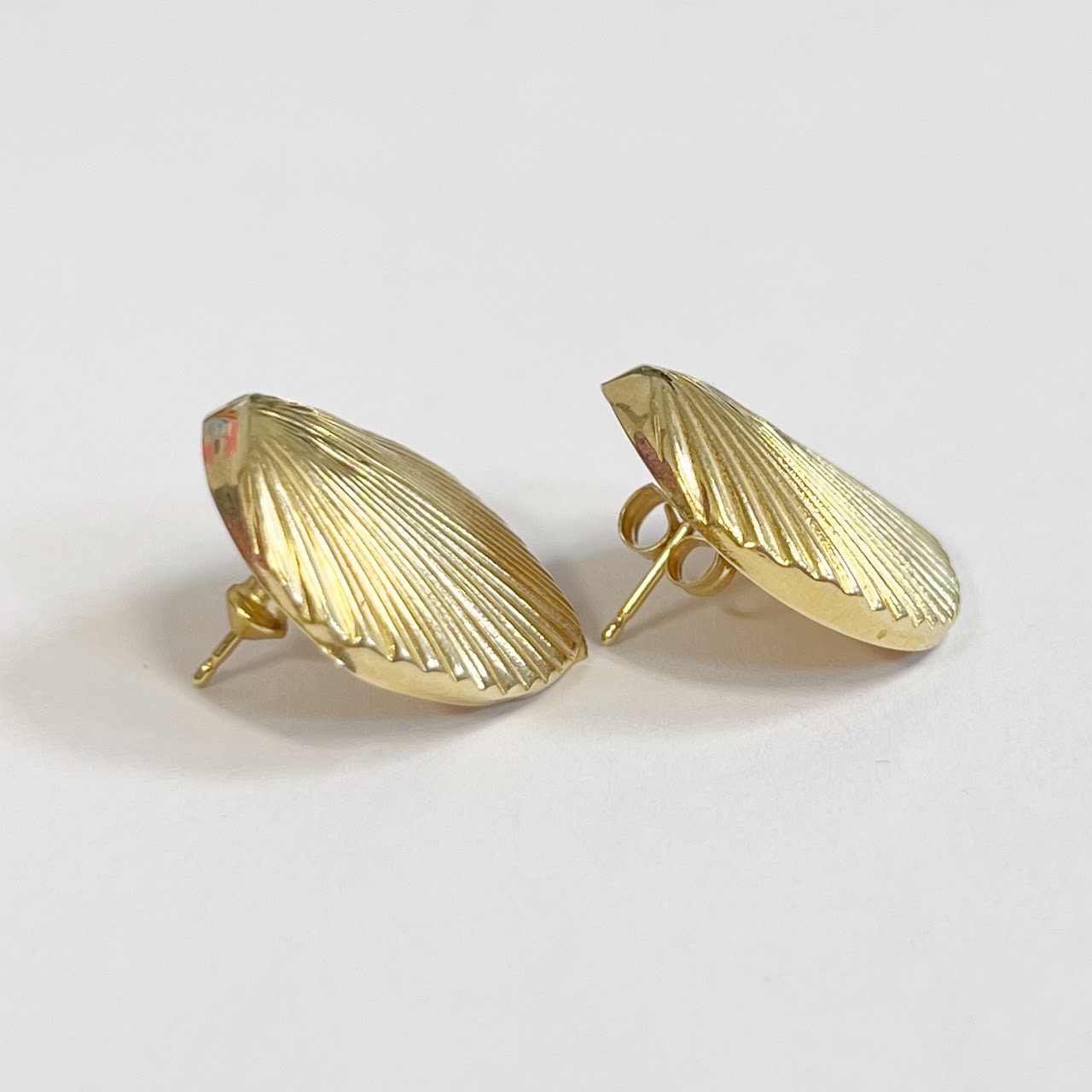 14K Gold Seashell Earrings