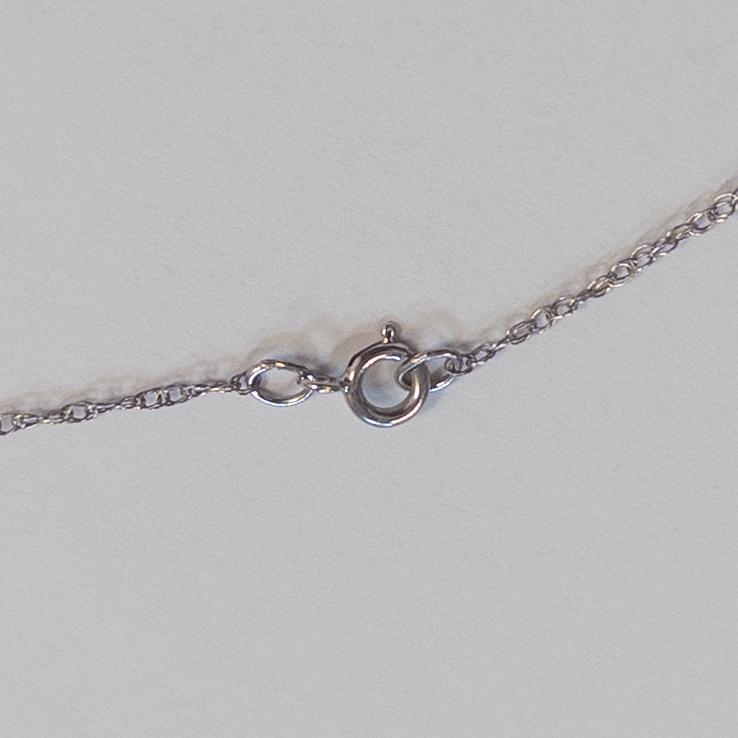 10K White Gold and Diamond Bar Pendant Necklace