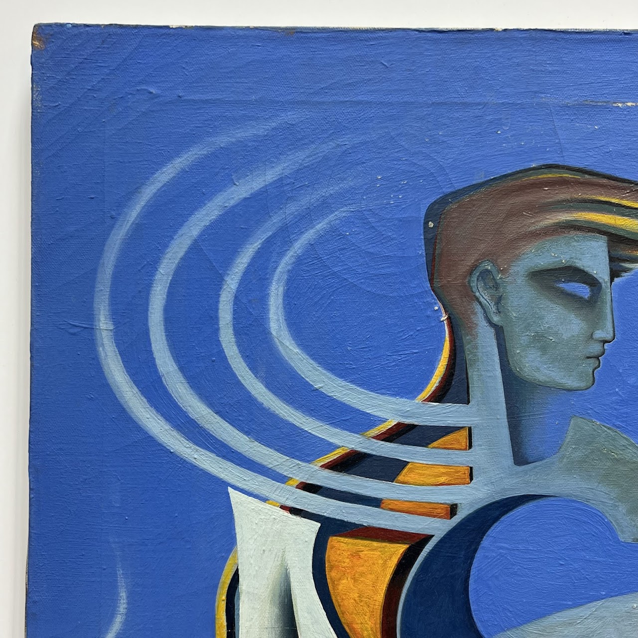 Post-Modernist Art Deco Revival Figural Oil Painting