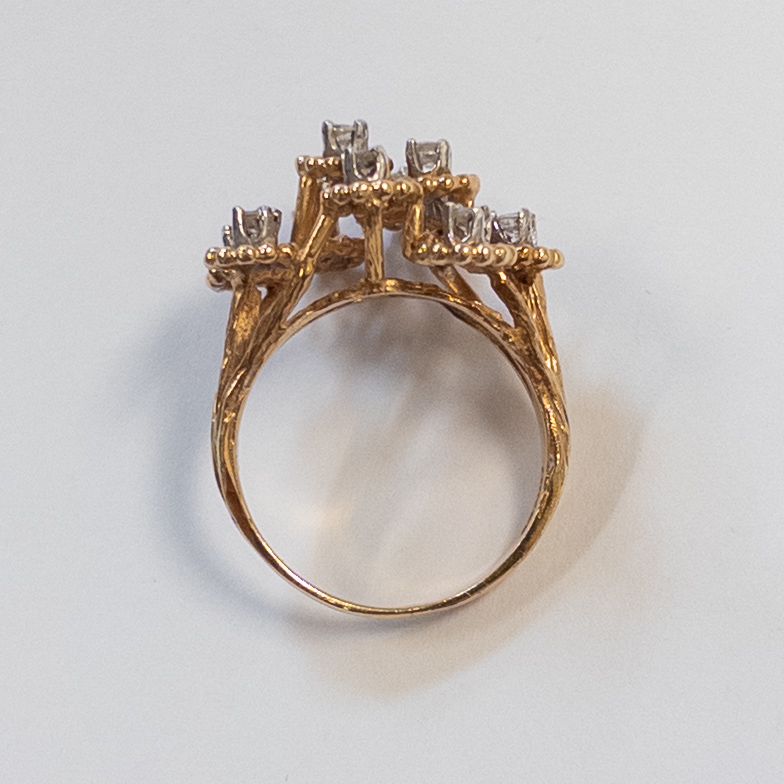 14K Gold and Diamond Cocktail Ring