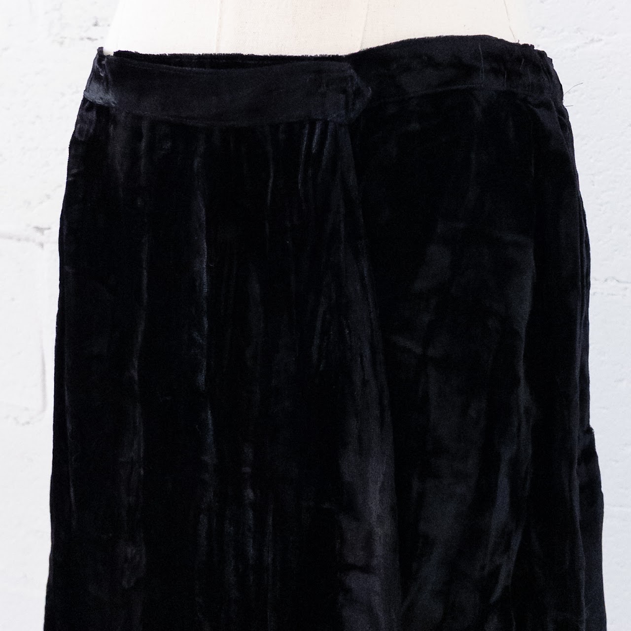 Yves Saint Laurent Vintage Rive Gauche Crushed Velvet Skirt