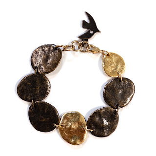 Cecile Jeanne Vintage Antiqued Flat Disc Bracelet