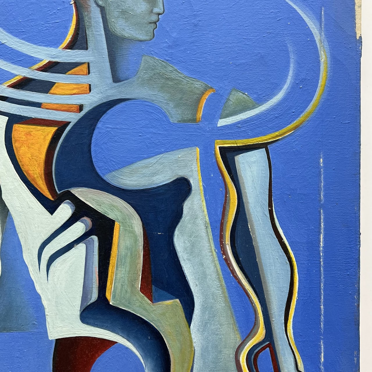 Post-Modernist Art Deco Revival Figural Oil Painting