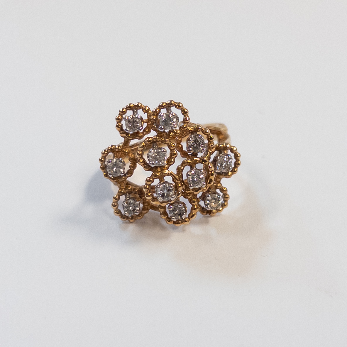 14K Gold and Diamond Cocktail Ring