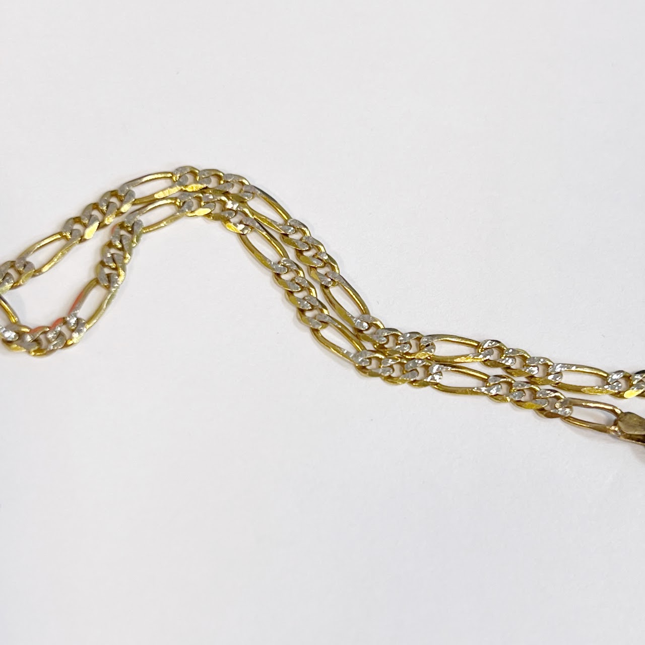 14K Bi-Color Gold Figaro Chain Bracelet