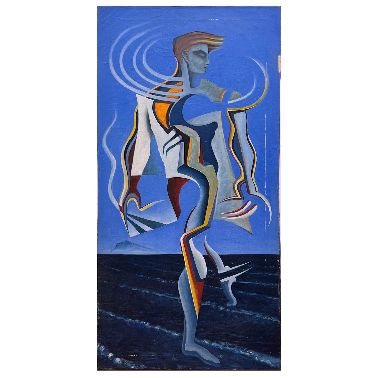 Post-Modernist Art Deco Revival Figural Oil Painting