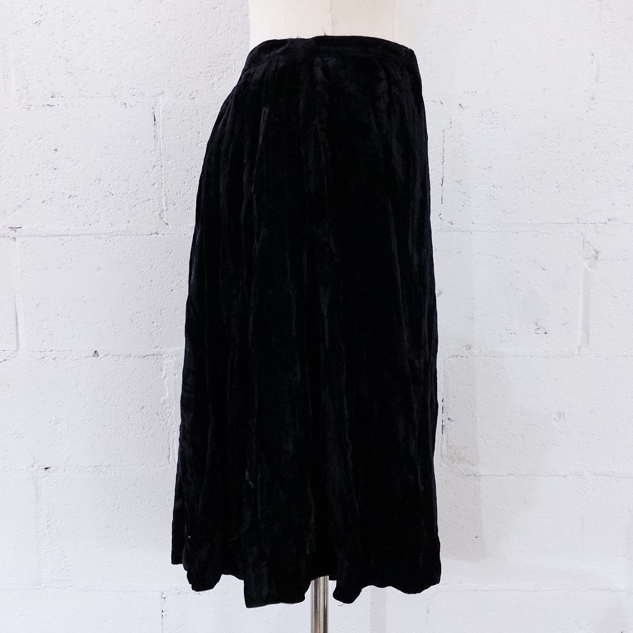 Yves Saint Laurent Vintage Rive Gauche Crushed Velvet Skirt