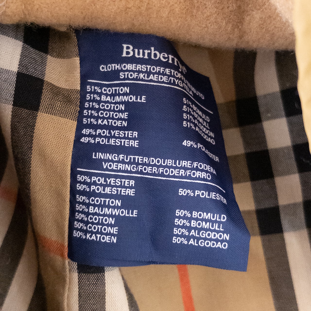 Burberrys' Classic Lined Trench Coat