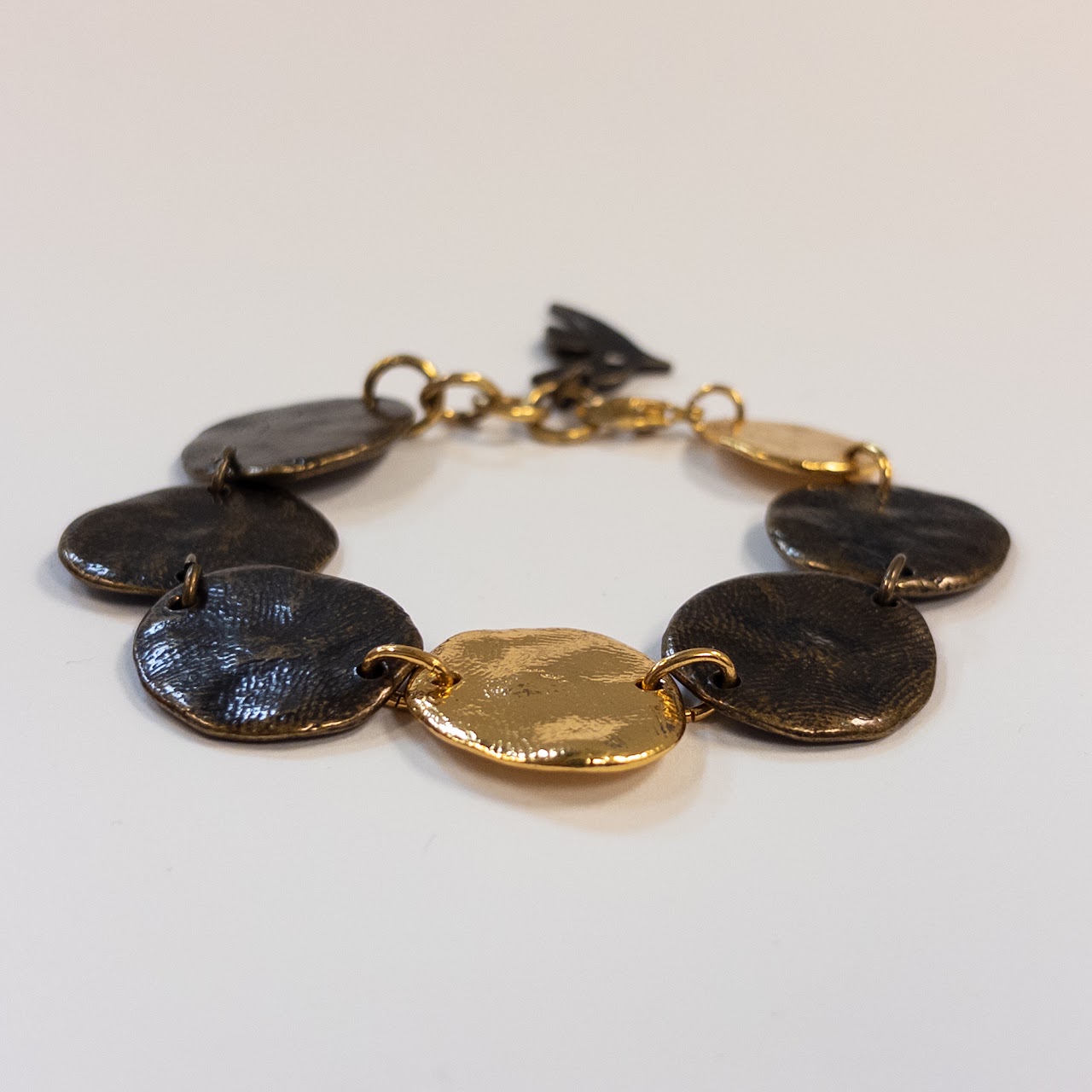 Cecile Jeanne Vintage Antiqued Flat Disc Bracelet