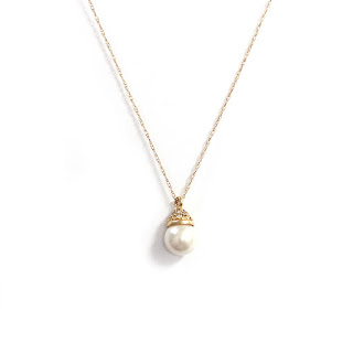 14K Gold, Pearl and Diamond Pendant Necklace