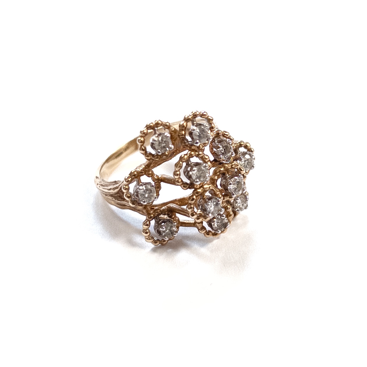 14K Gold and Diamond Cocktail Ring