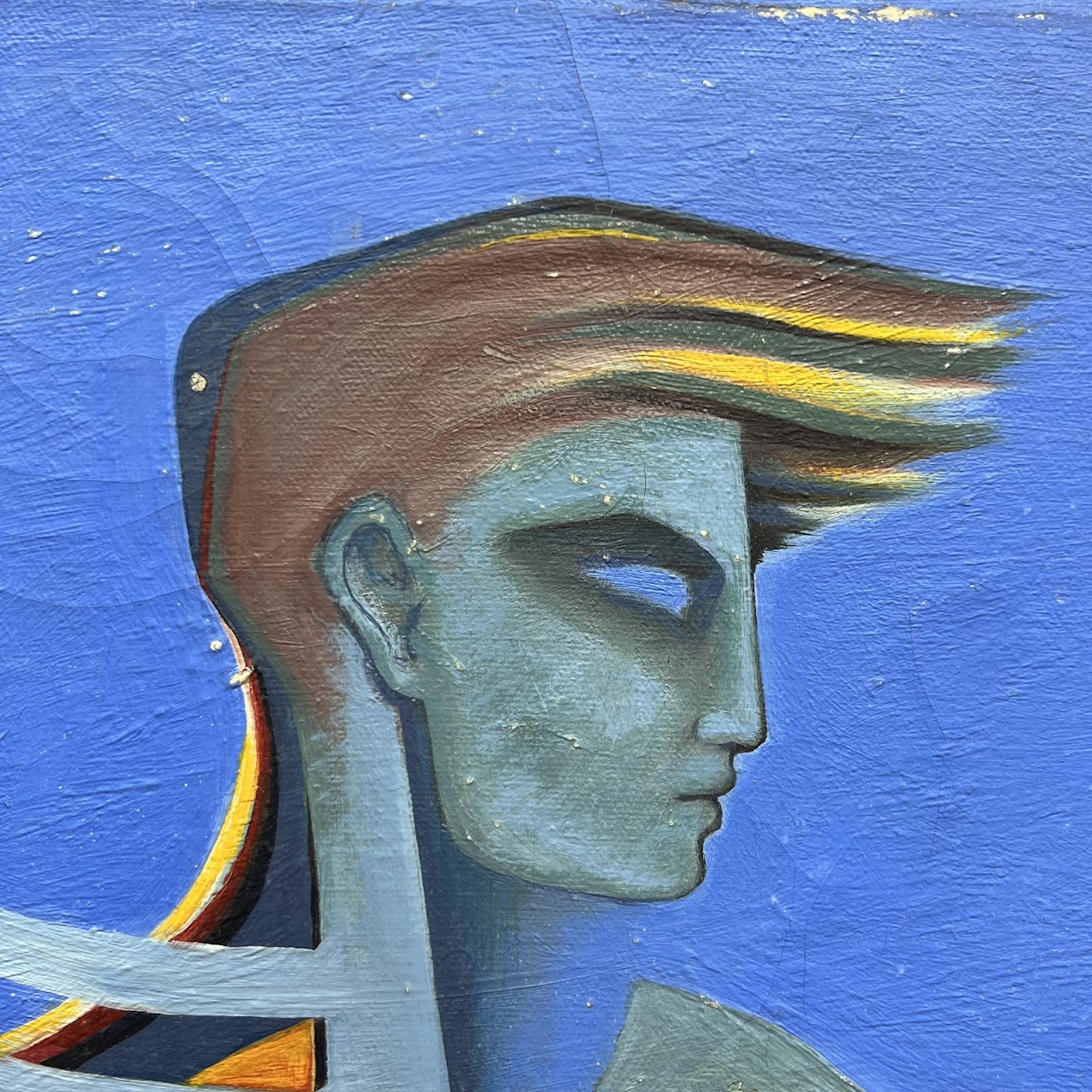 Post-Modernist Art Deco Revival Figural Oil Painting