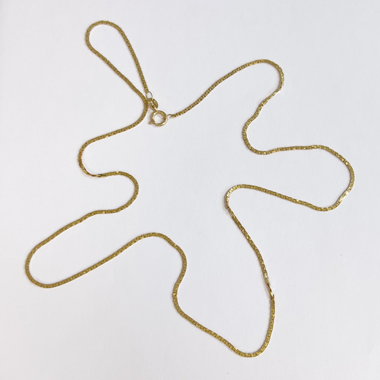 14K Gold Flat Chain Necklace