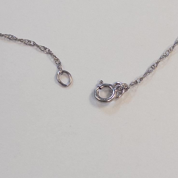 10K White Gold and Diamond Bar Pendant Necklace