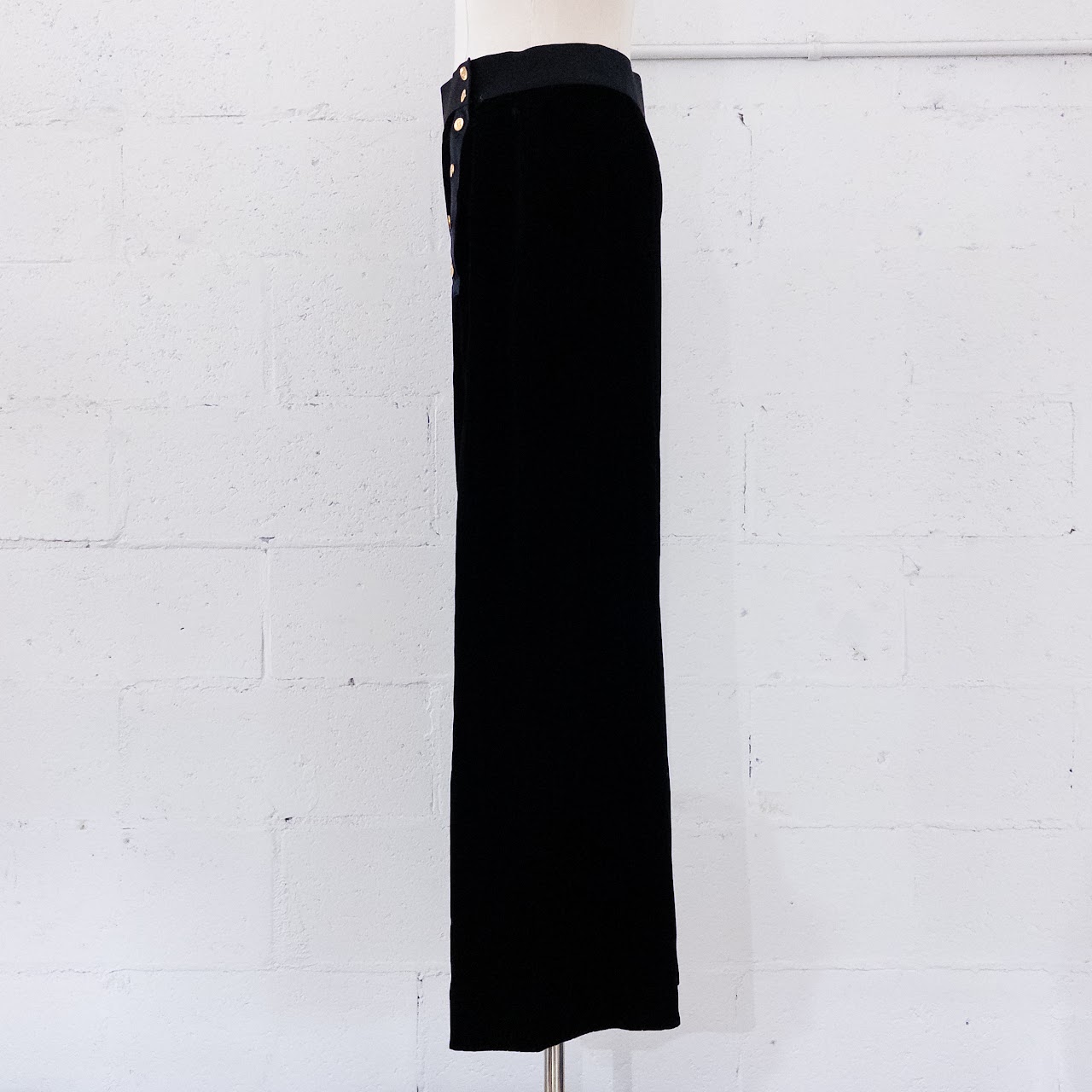 Chanel High Waist Velvet Wide Leg Trousers