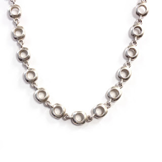 Sterling Silver Circle in Square Link Necklace