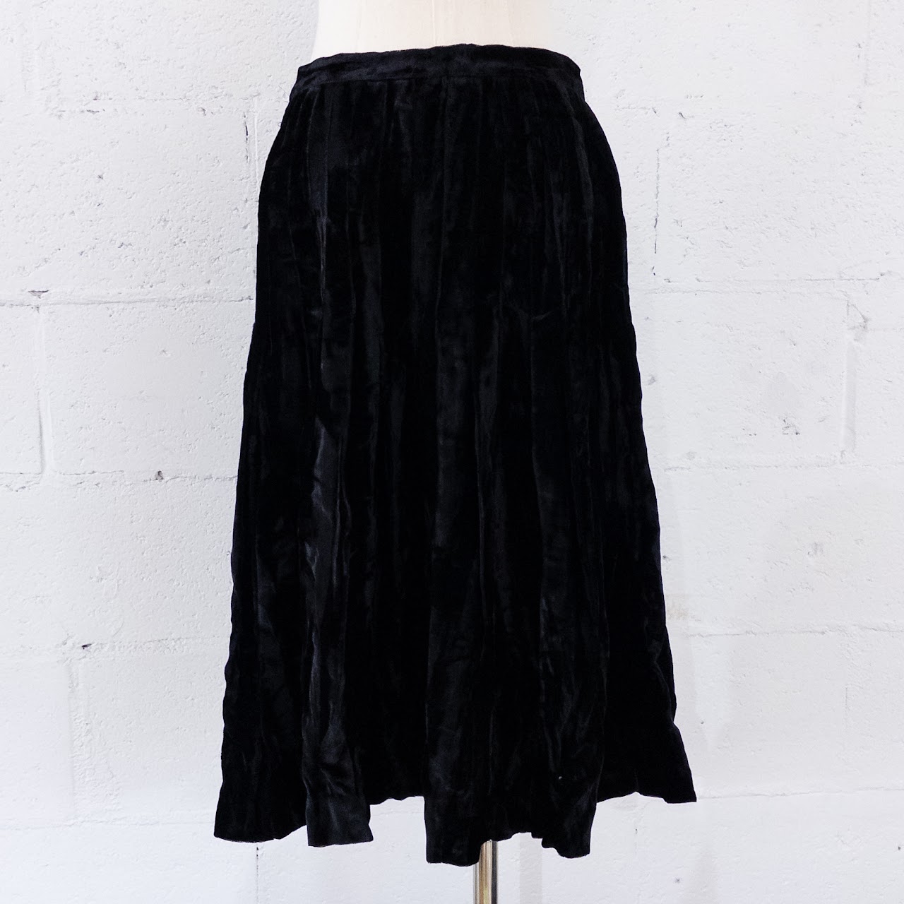 Yves Saint Laurent Vintage Rive Gauche Crushed Velvet Skirt