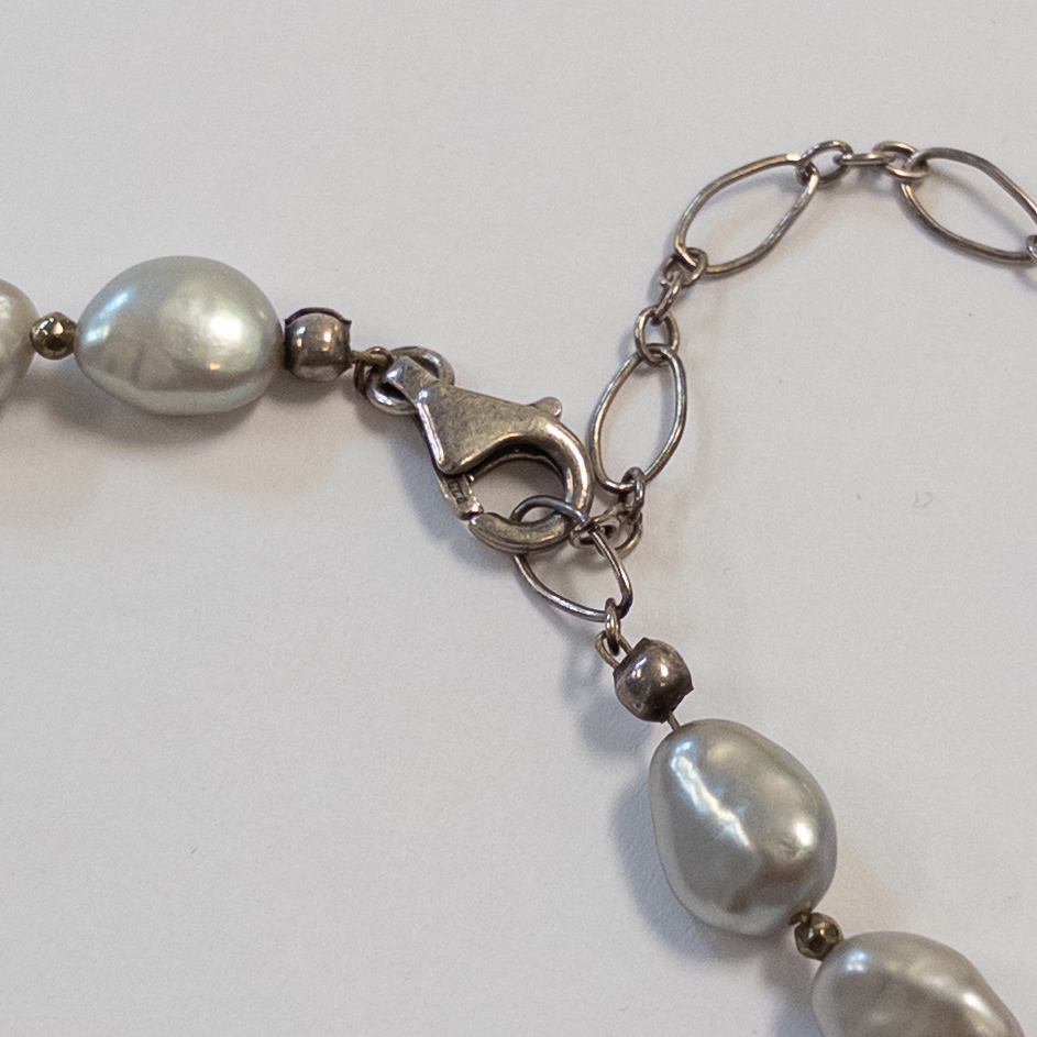 Sterling Silver Baroque Freshwater Pearl Necklace