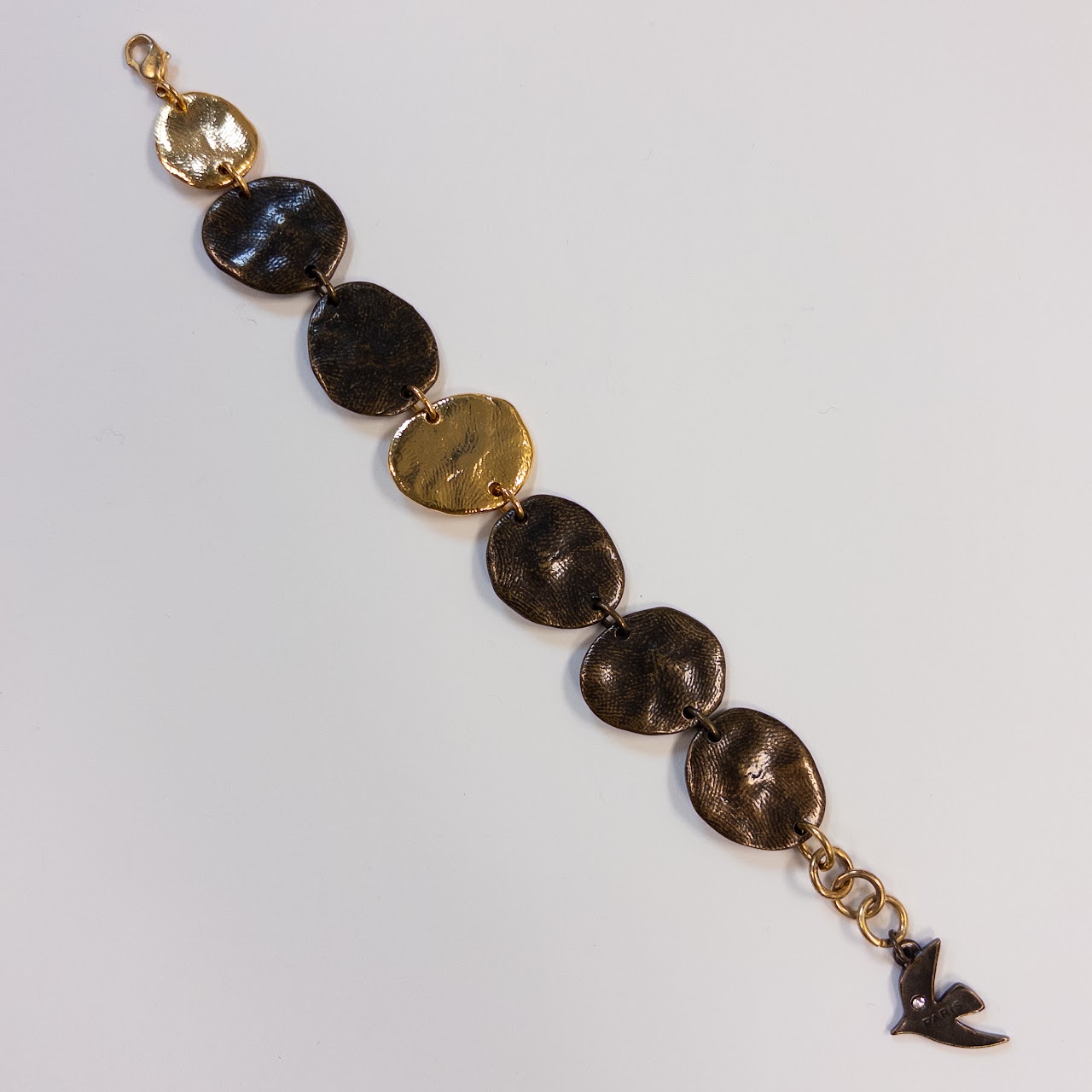 Cecile Jeanne Vintage Antiqued Flat Disc Bracelet