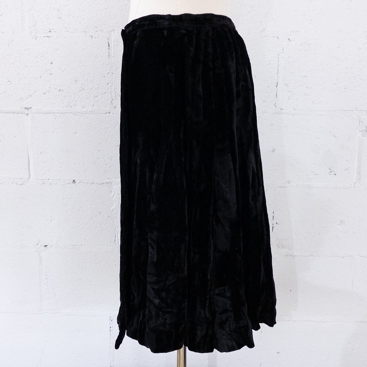 Yves Saint Laurent Vintage Rive Gauche Crushed Velvet Skirt