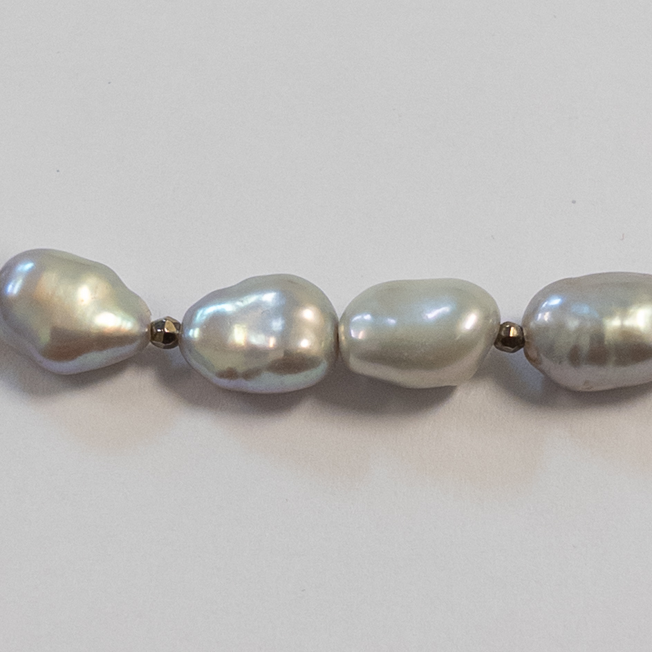 Sterling Silver Baroque Freshwater Pearl Necklace