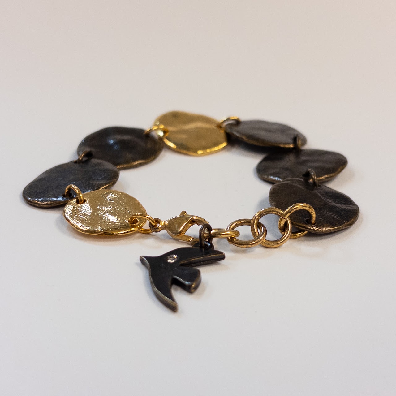 Cecile Jeanne Vintage Antiqued Flat Disc Bracelet