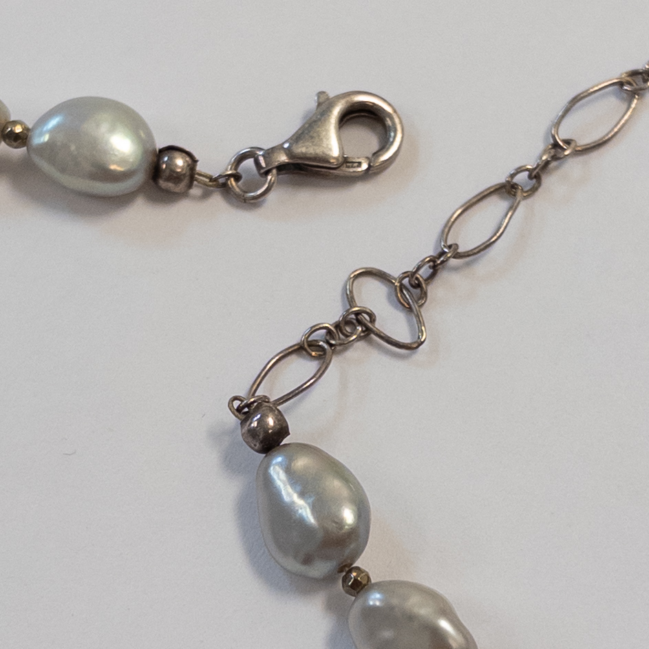 Sterling Silver Baroque Freshwater Pearl Necklace