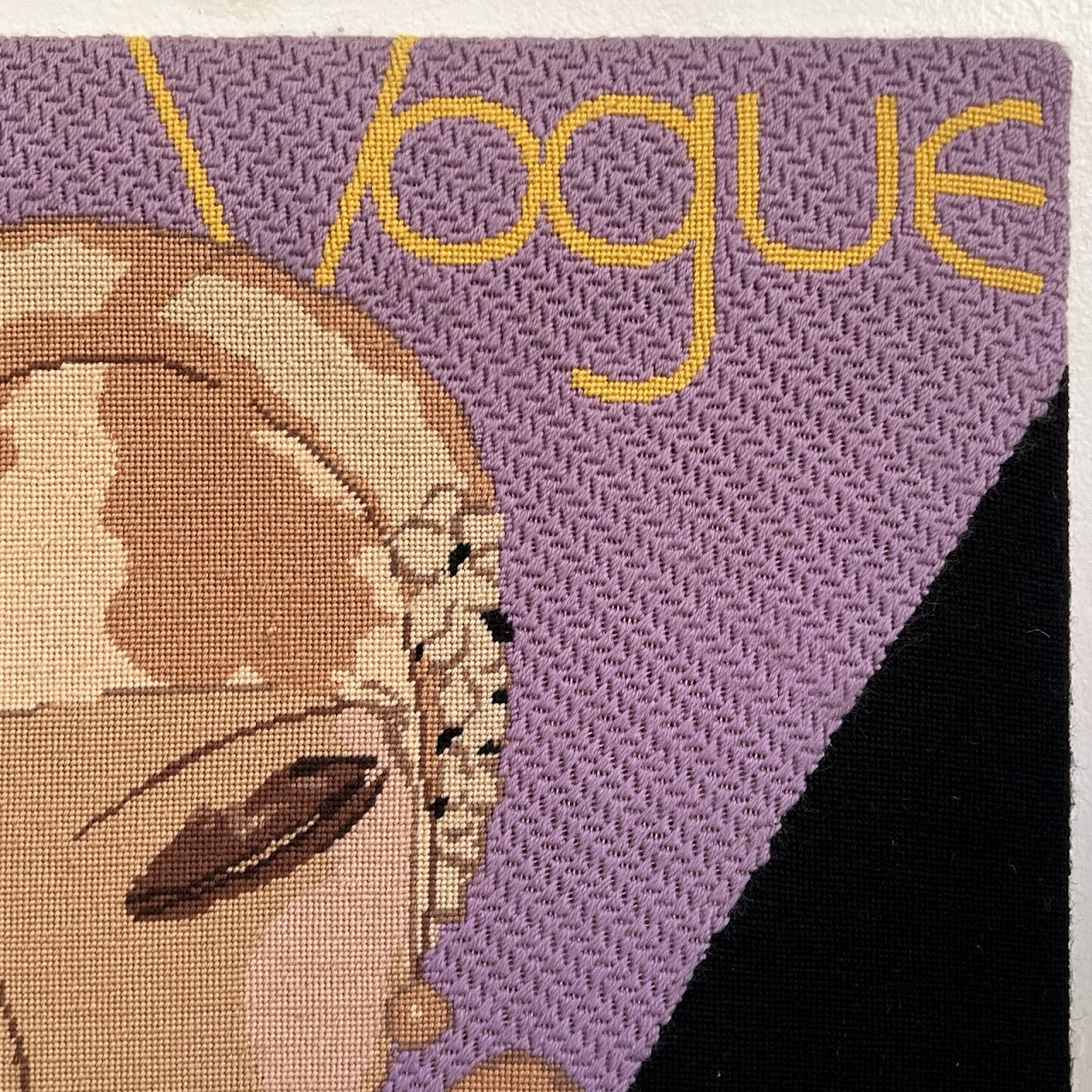 After Eduardo Garcia Benito Vogue Cover  Vintage Embroidered Textile