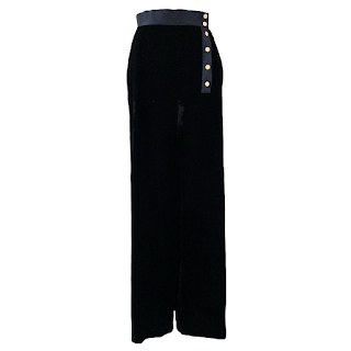 Chanel High Waist Velvet Wide Leg Trousers