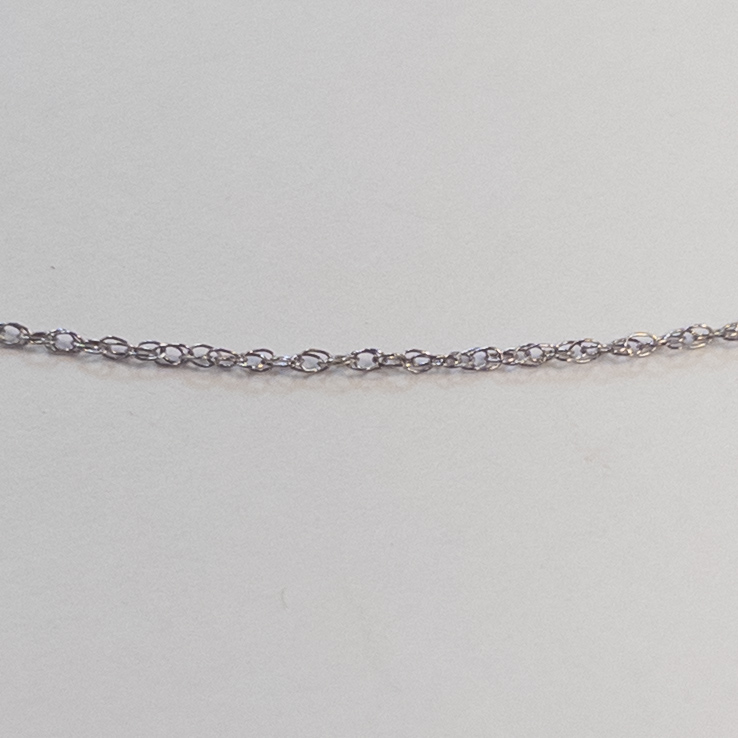 10K White Gold and Diamond Bar Pendant Necklace