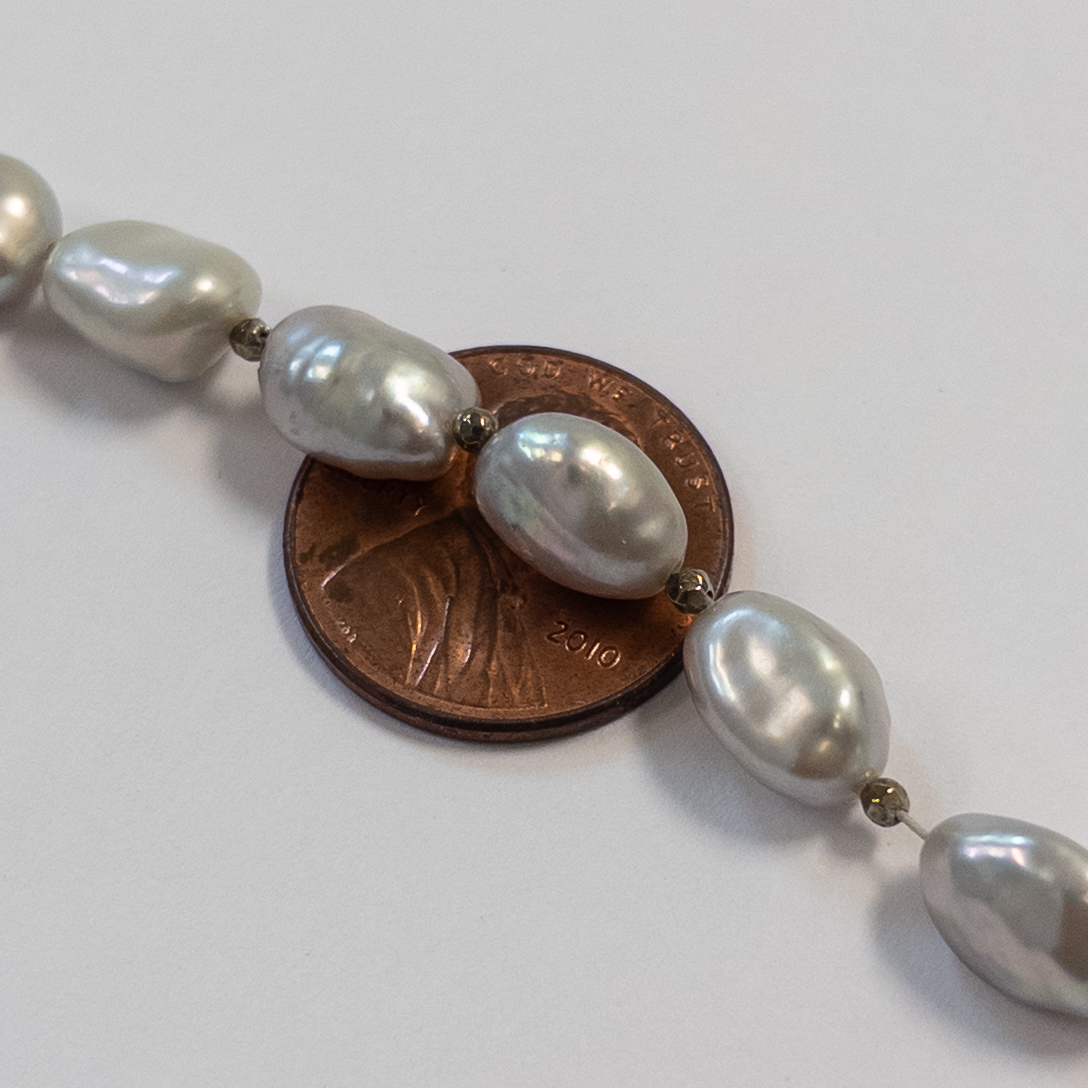 Sterling Silver Baroque Freshwater Pearl Necklace