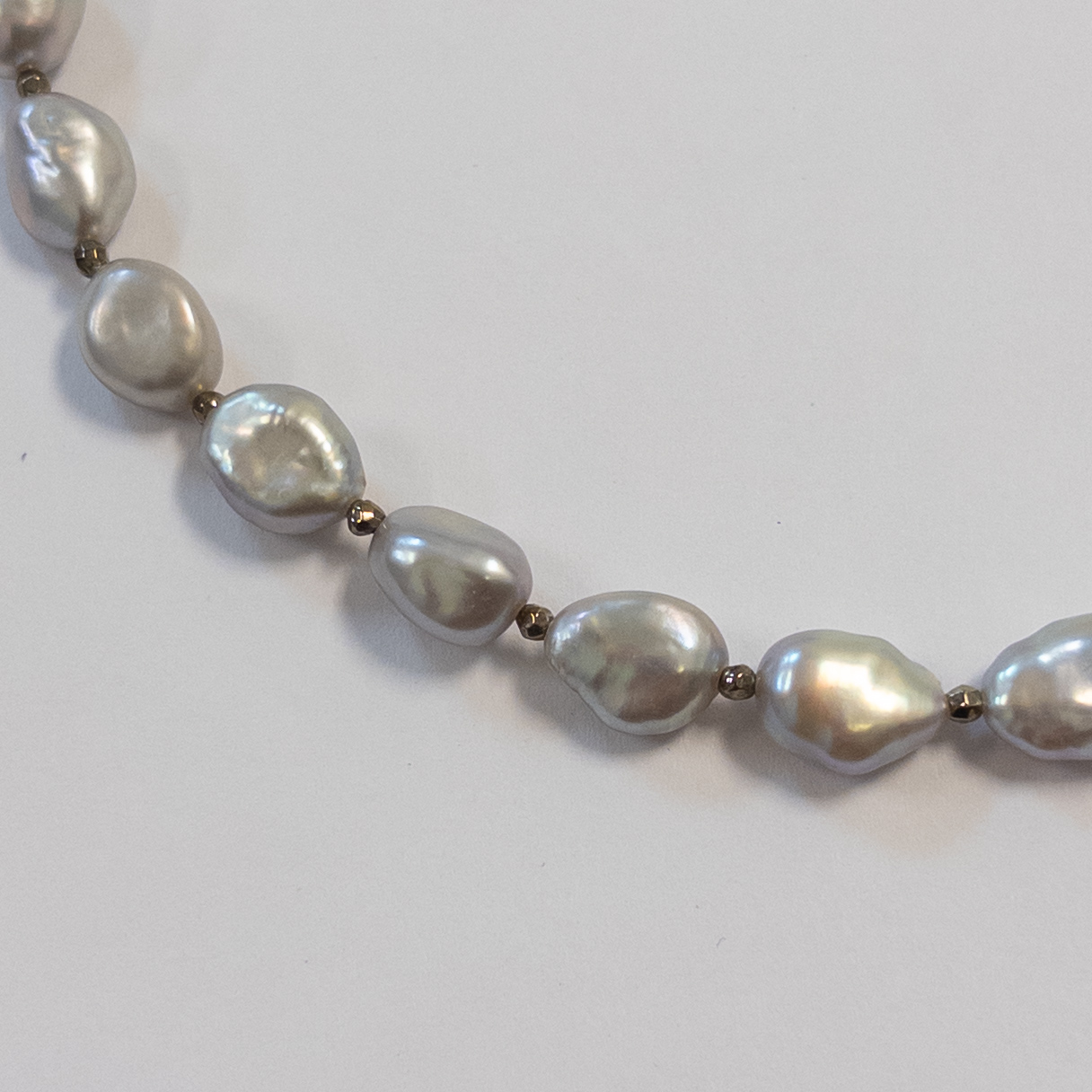 Sterling Silver Baroque Freshwater Pearl Necklace