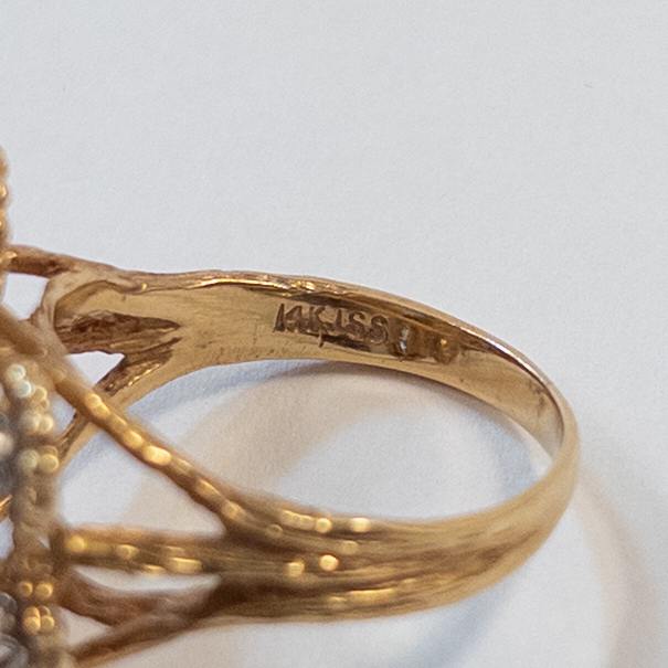 14K Gold and Diamond Cocktail Ring