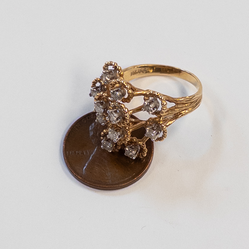 14K Gold and Diamond Cocktail Ring