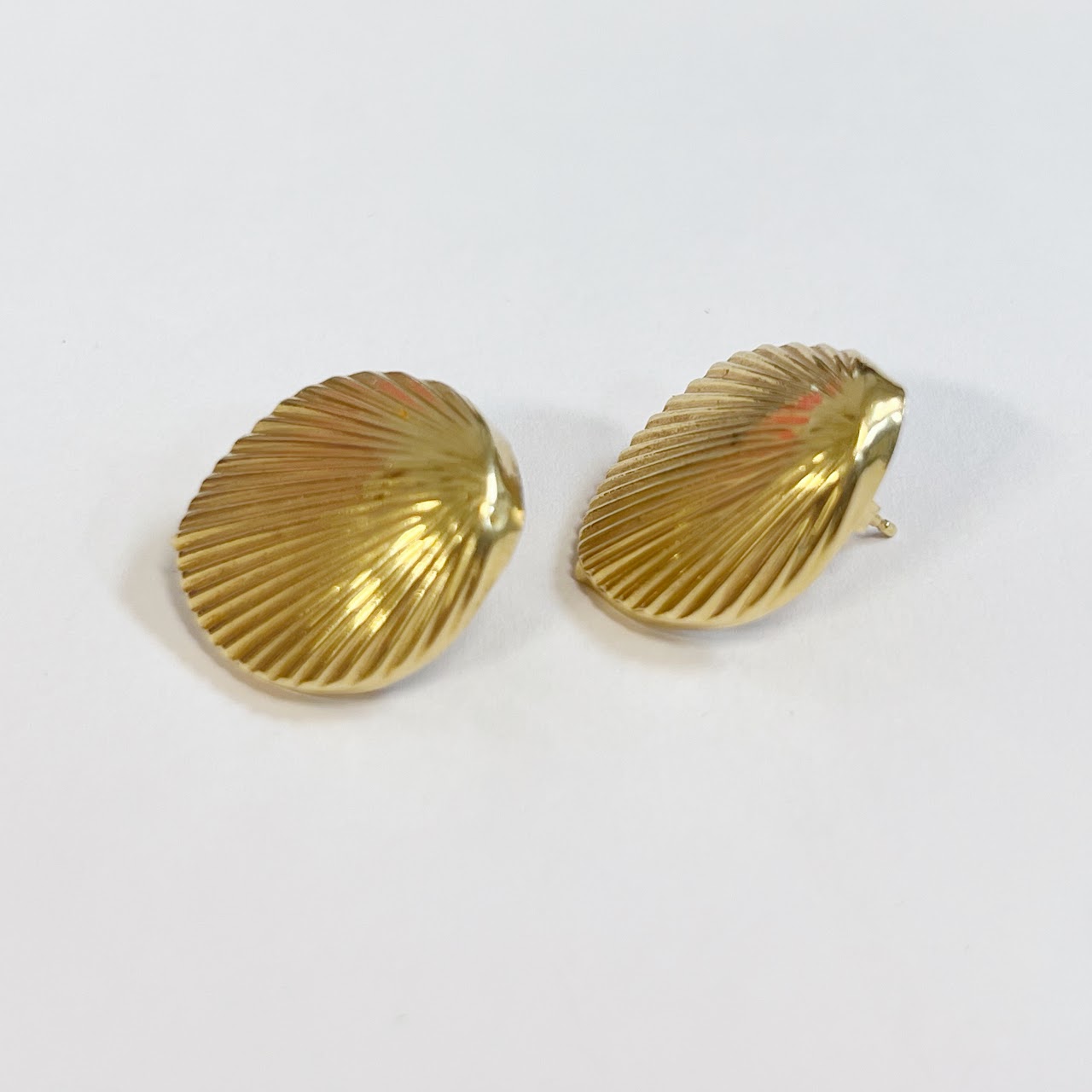 14K Gold Seashell Earrings