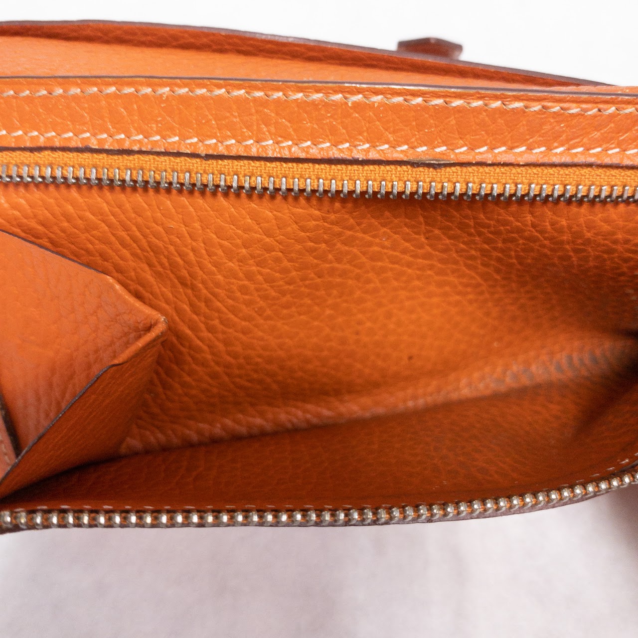 Hermès Orange Epsom Leather Bearn Wallet