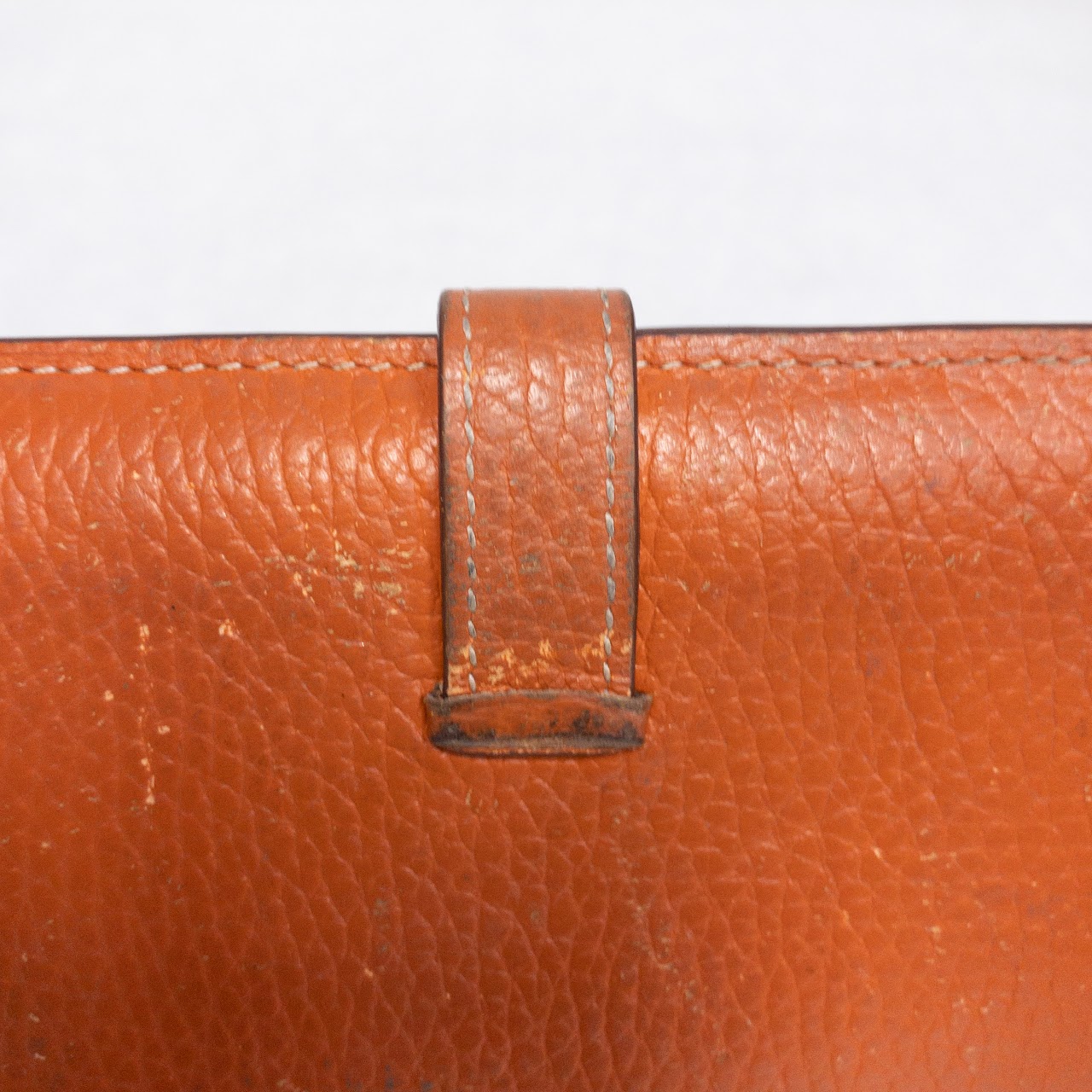 Hermès Orange Epsom Leather Bearn Wallet