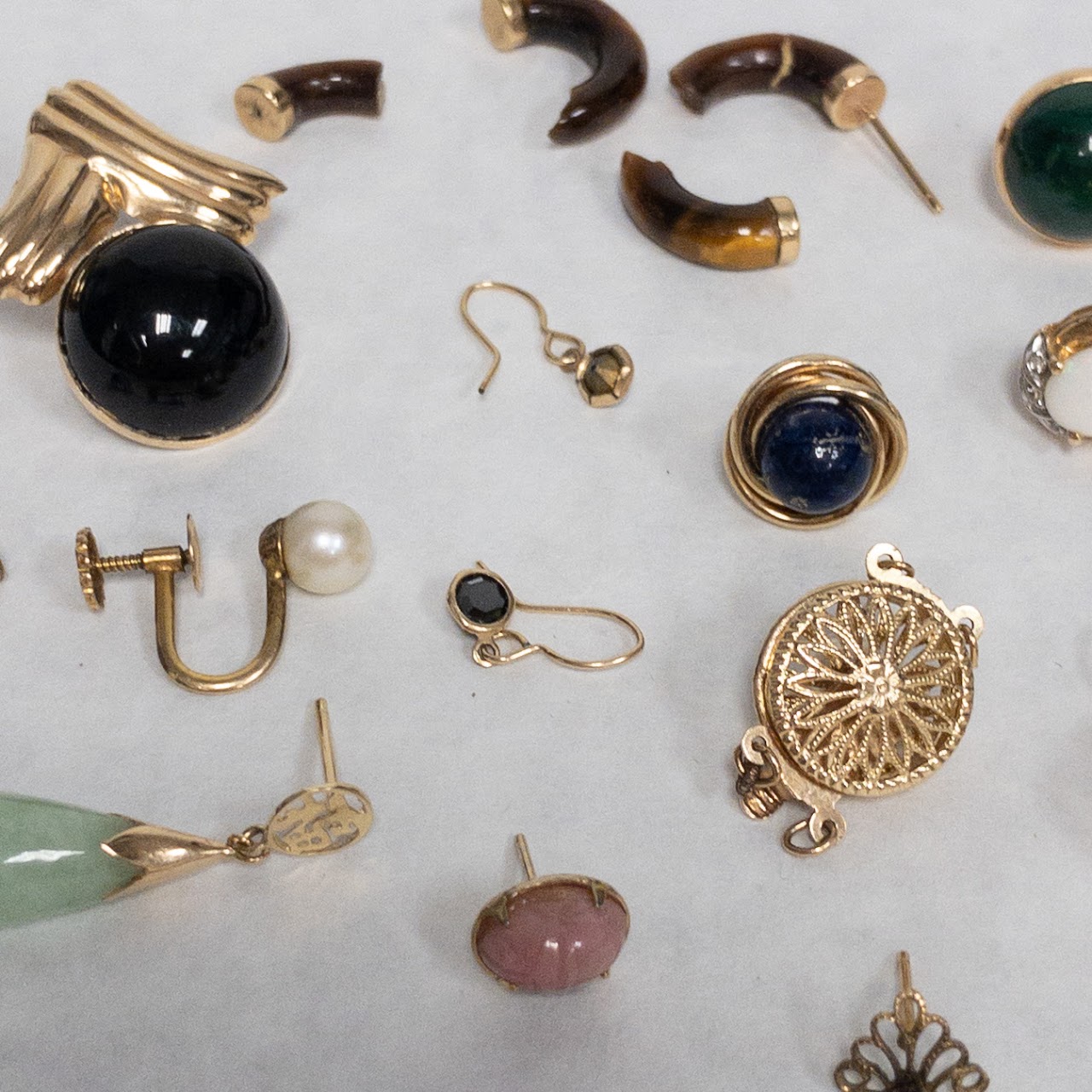 14K Gold & Gemstone Jewelry Lot FOR WEIGHT