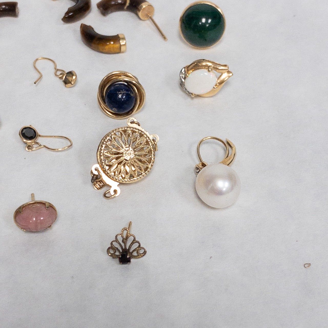 14K Gold & Gemstone Jewelry Lot FOR WEIGHT