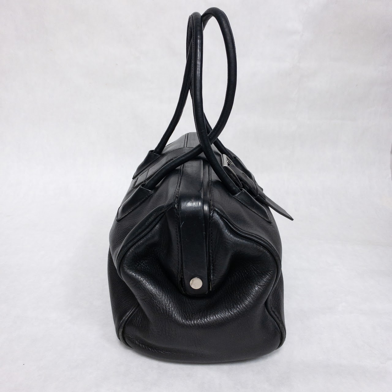 Prada Black Leather Frame Bag