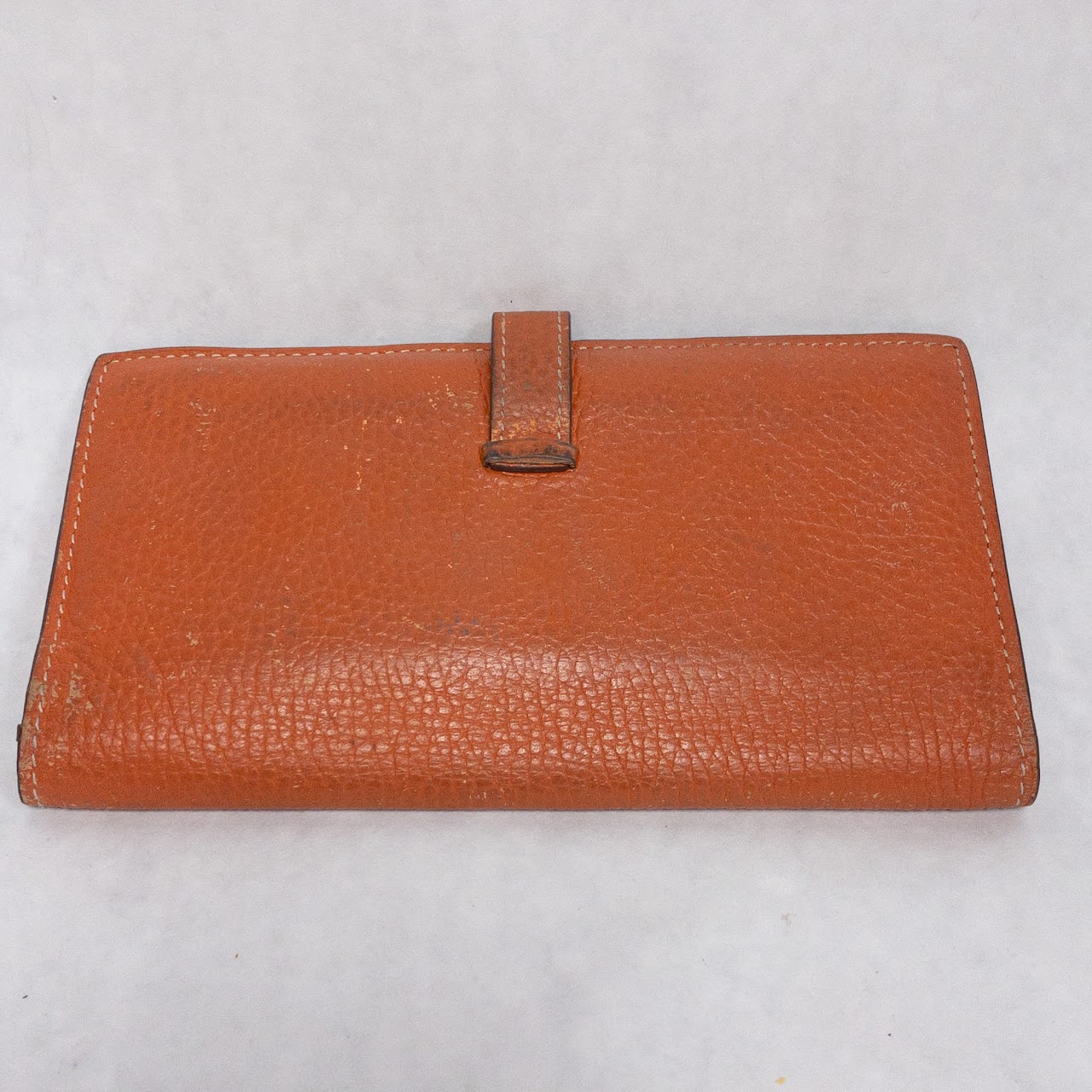 Hermès Orange Epsom Leather Bearn Wallet