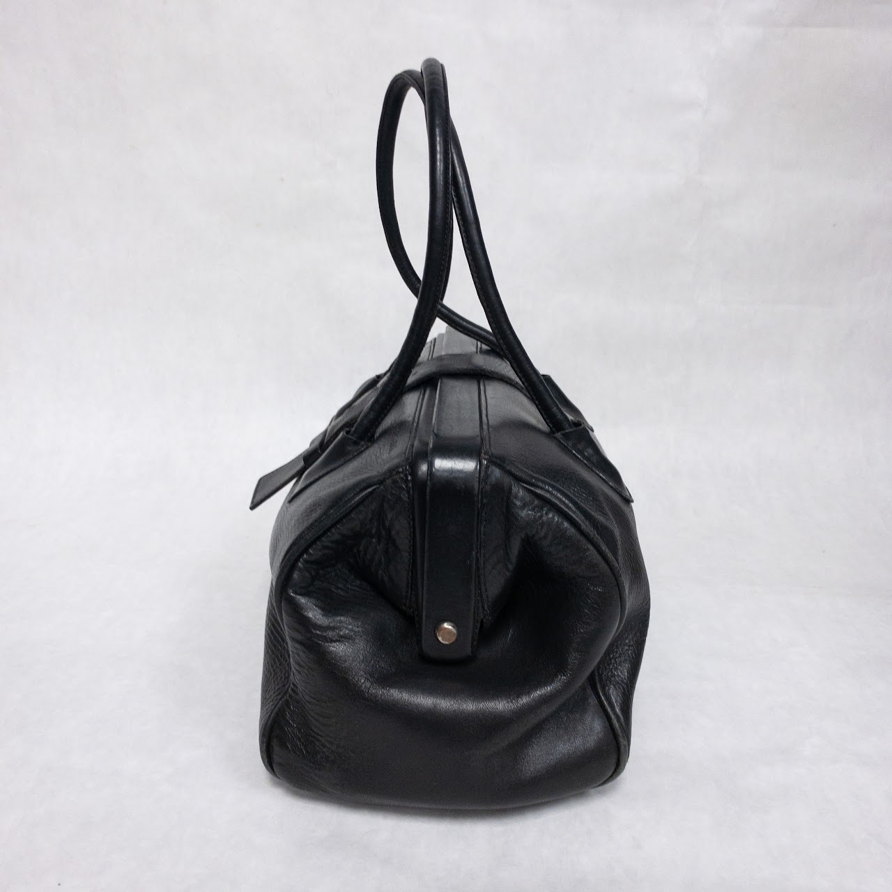 Prada Black Leather Frame Bag