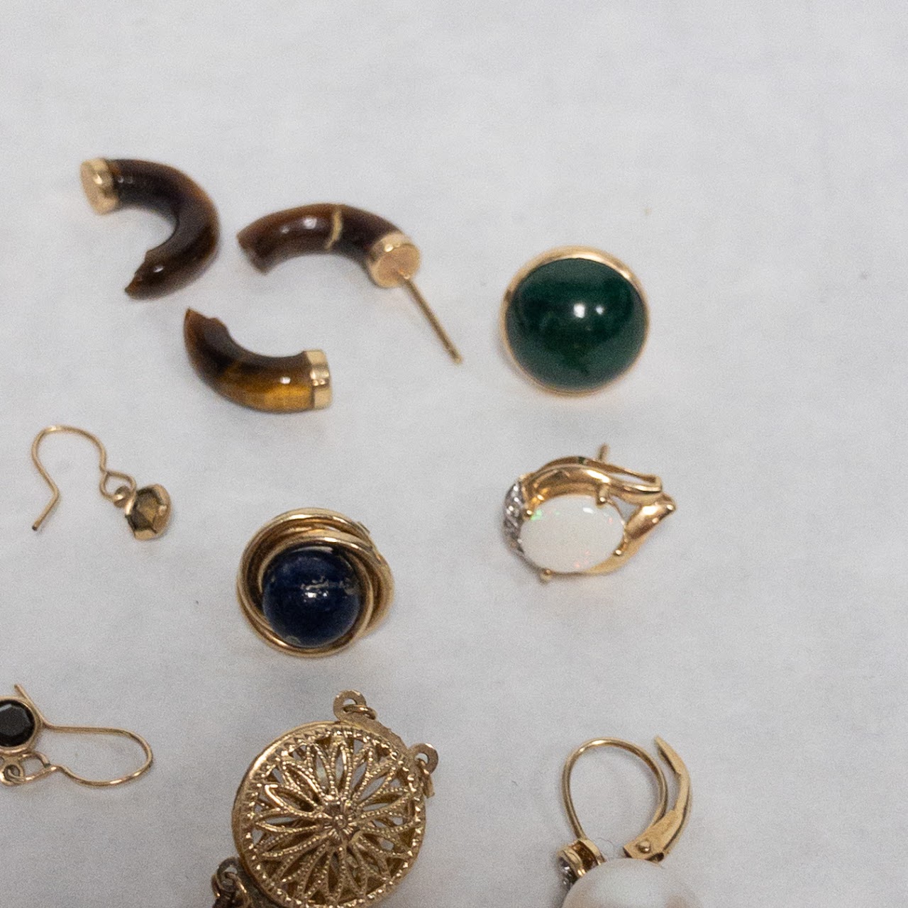 14K Gold & Gemstone Jewelry Lot FOR WEIGHT