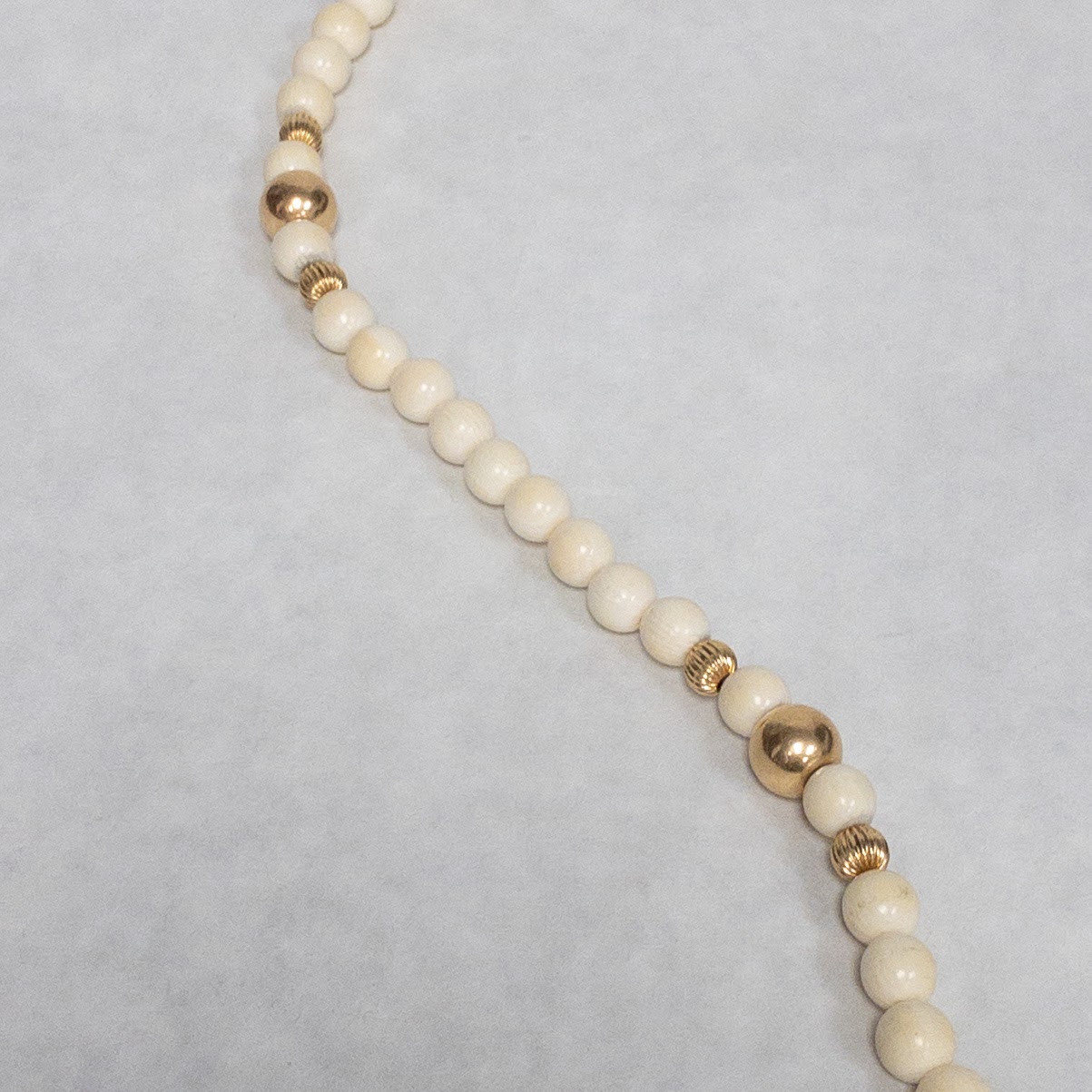 14K Gold White Coral Bead Strand