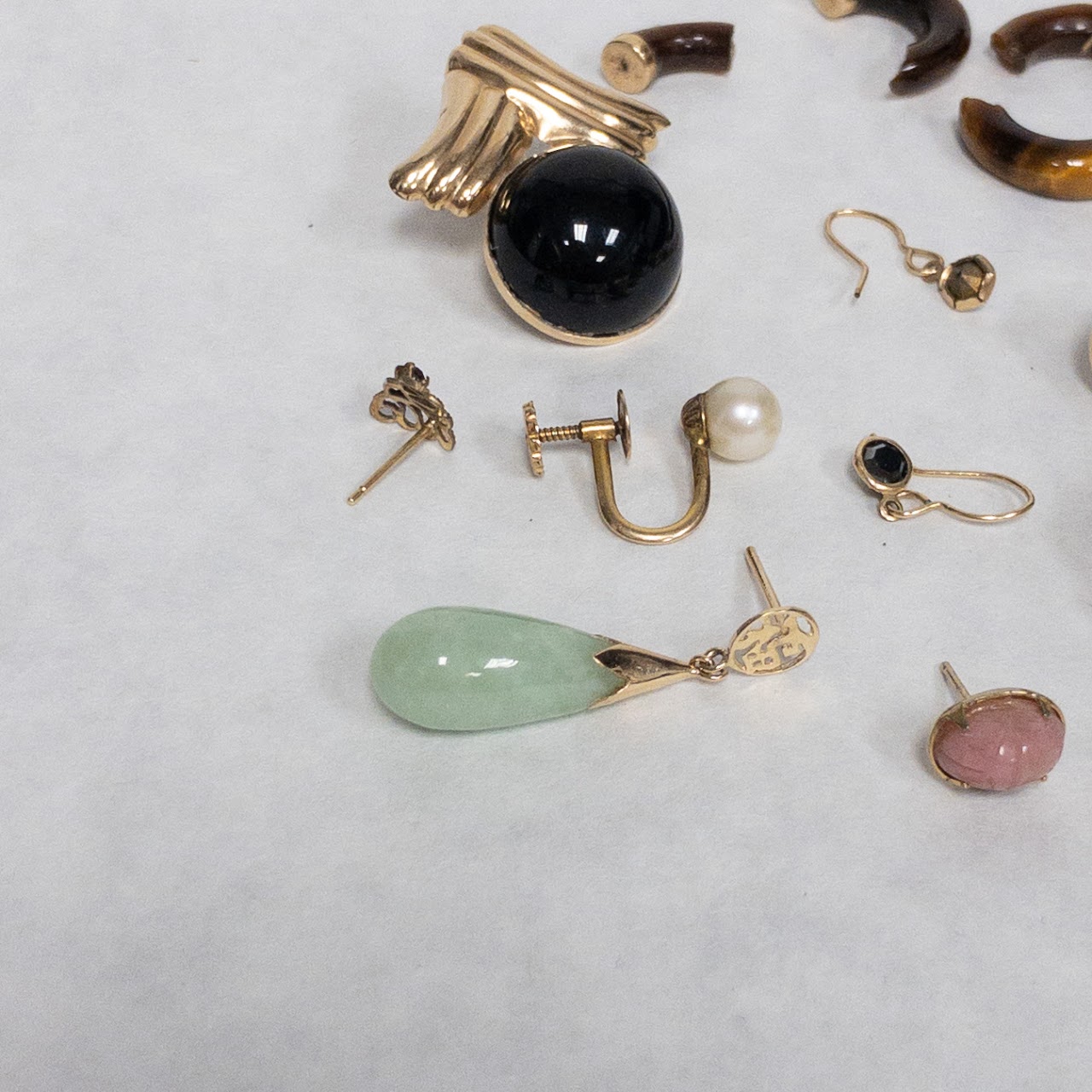 14K Gold & Gemstone Jewelry Lot FOR WEIGHT