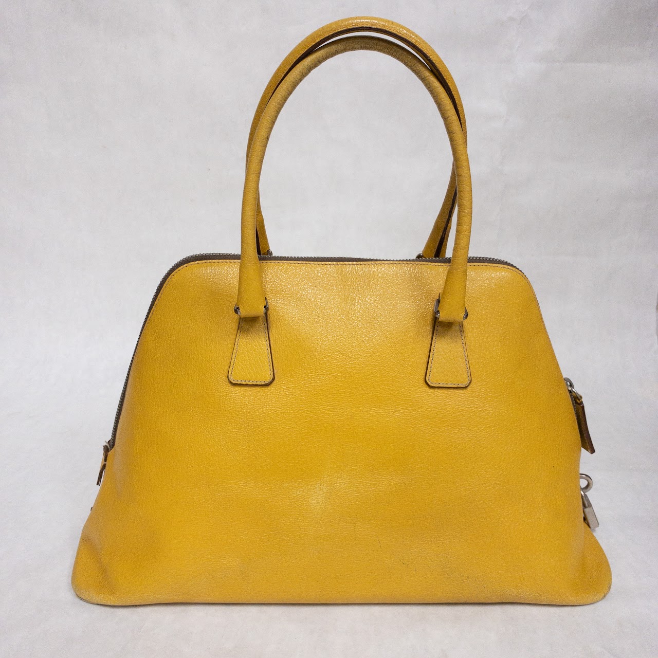 Prada Yellow Leather Dome Satchel