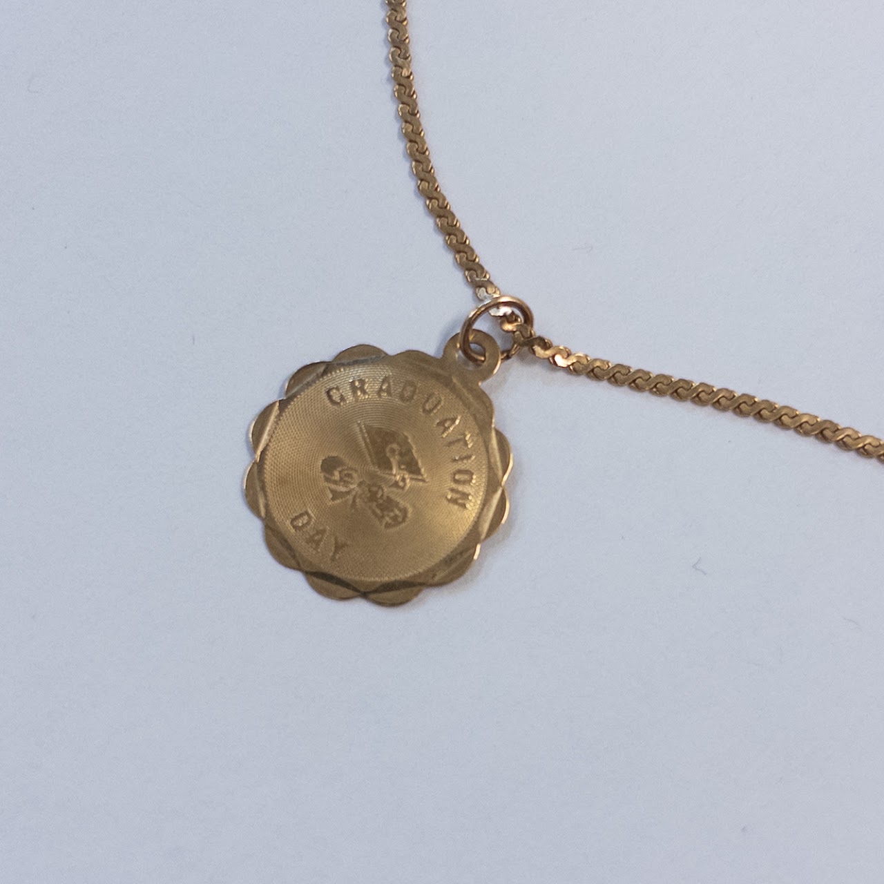 14K Gold 'S' Chain Necklace and Pendant