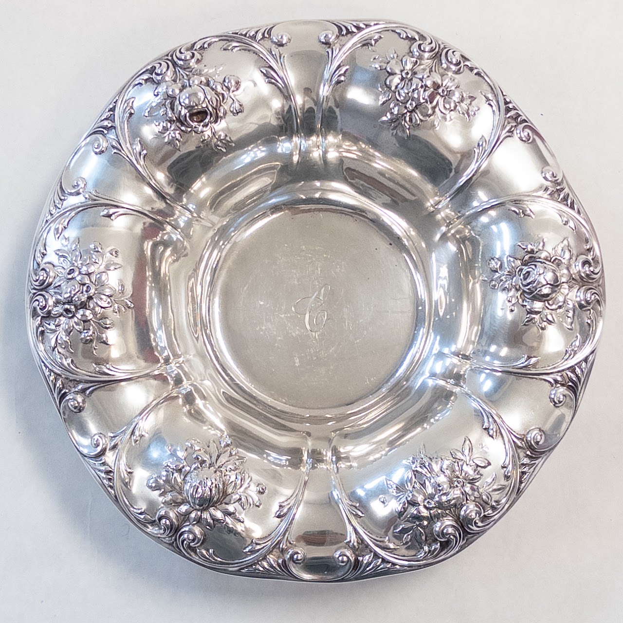 Sterling Silver Repousse Centerpiece Bowl